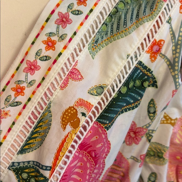 Farm Rio Romper with a detachable beaded belt sz xL - Picture 3 of 5